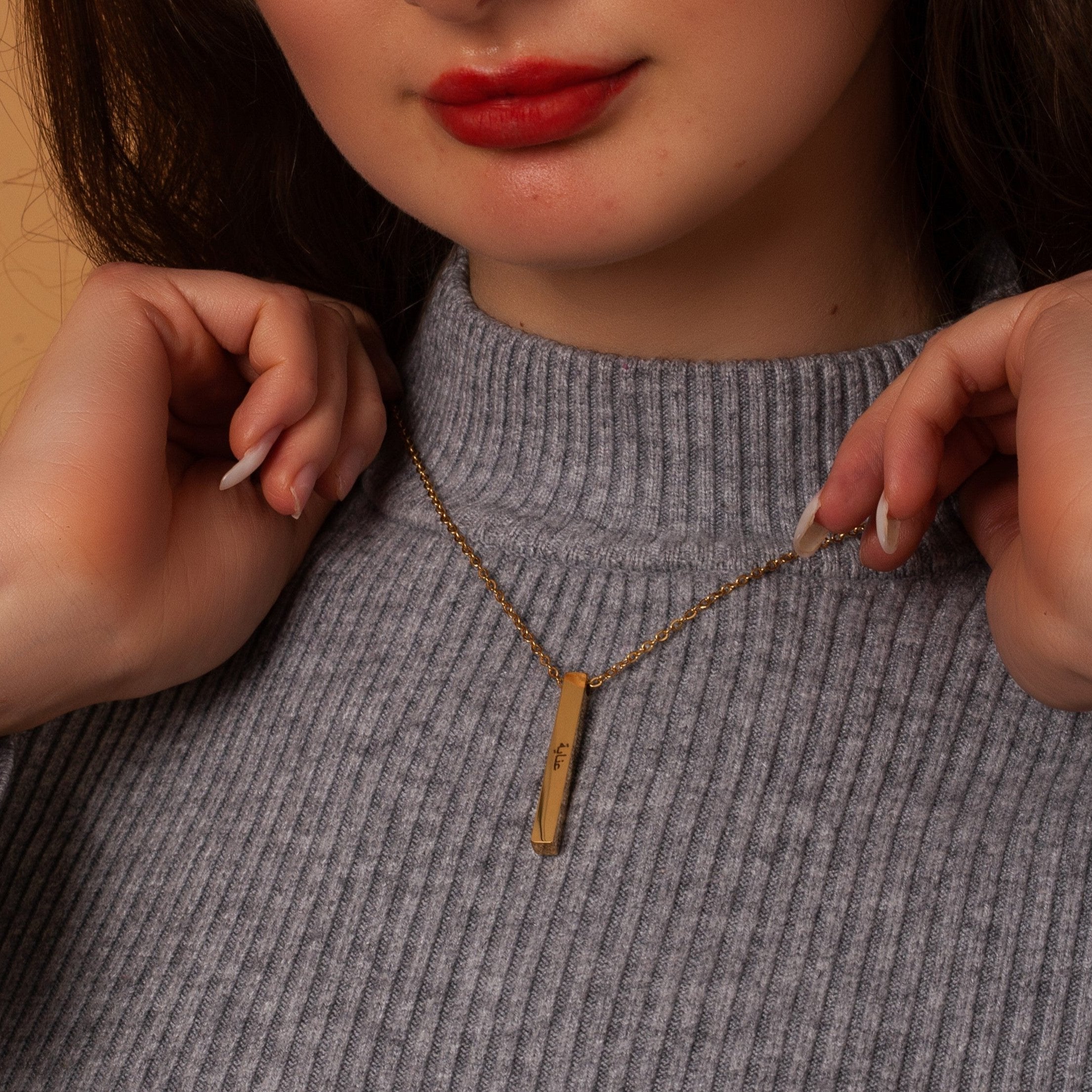 Sterling Silver Custom Bar Necklace