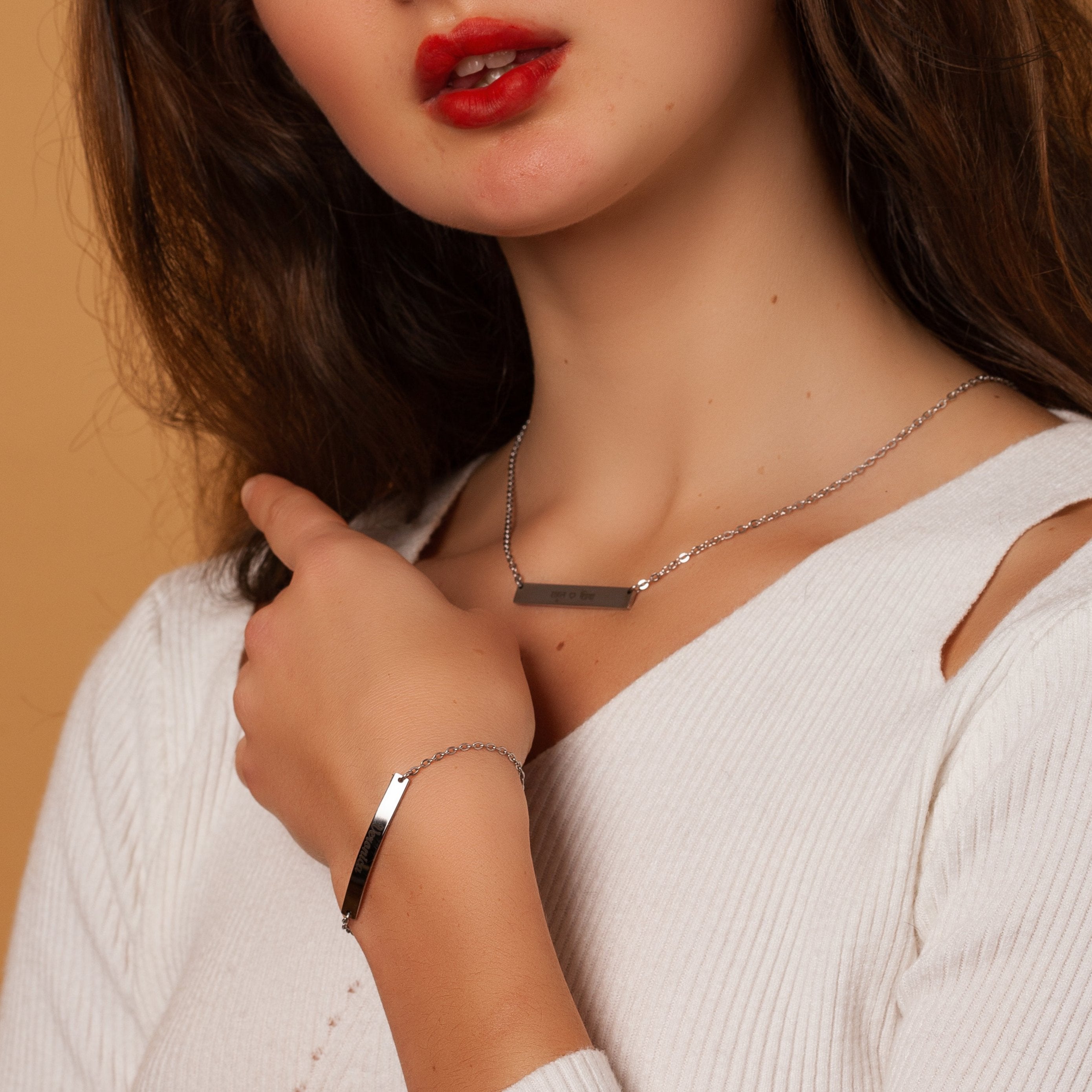 Sterling Silver Custom Plate Necklace
