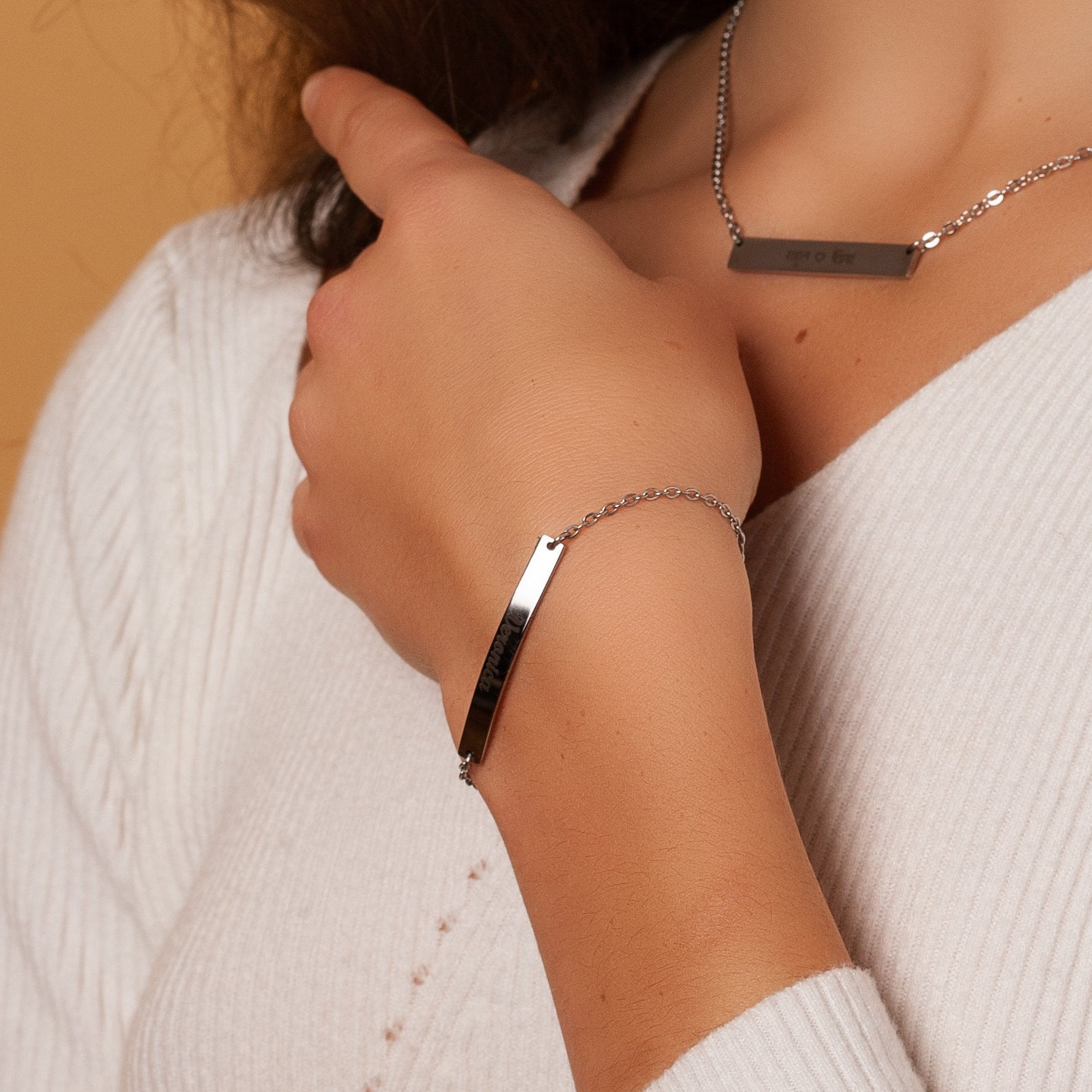 Sterling Silver Custom Plate Bracelet
