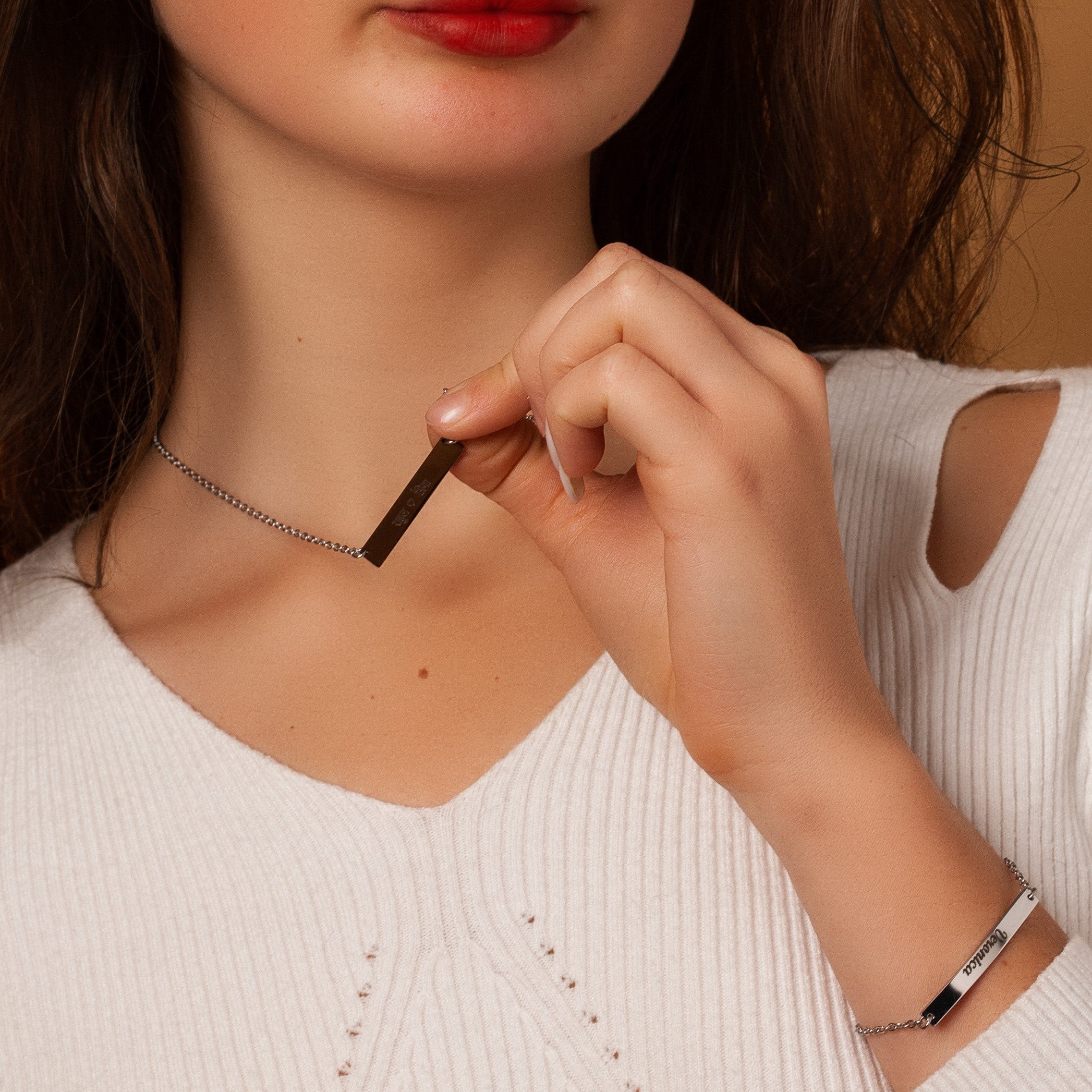 Sterling Silver Custom Plate Necklace