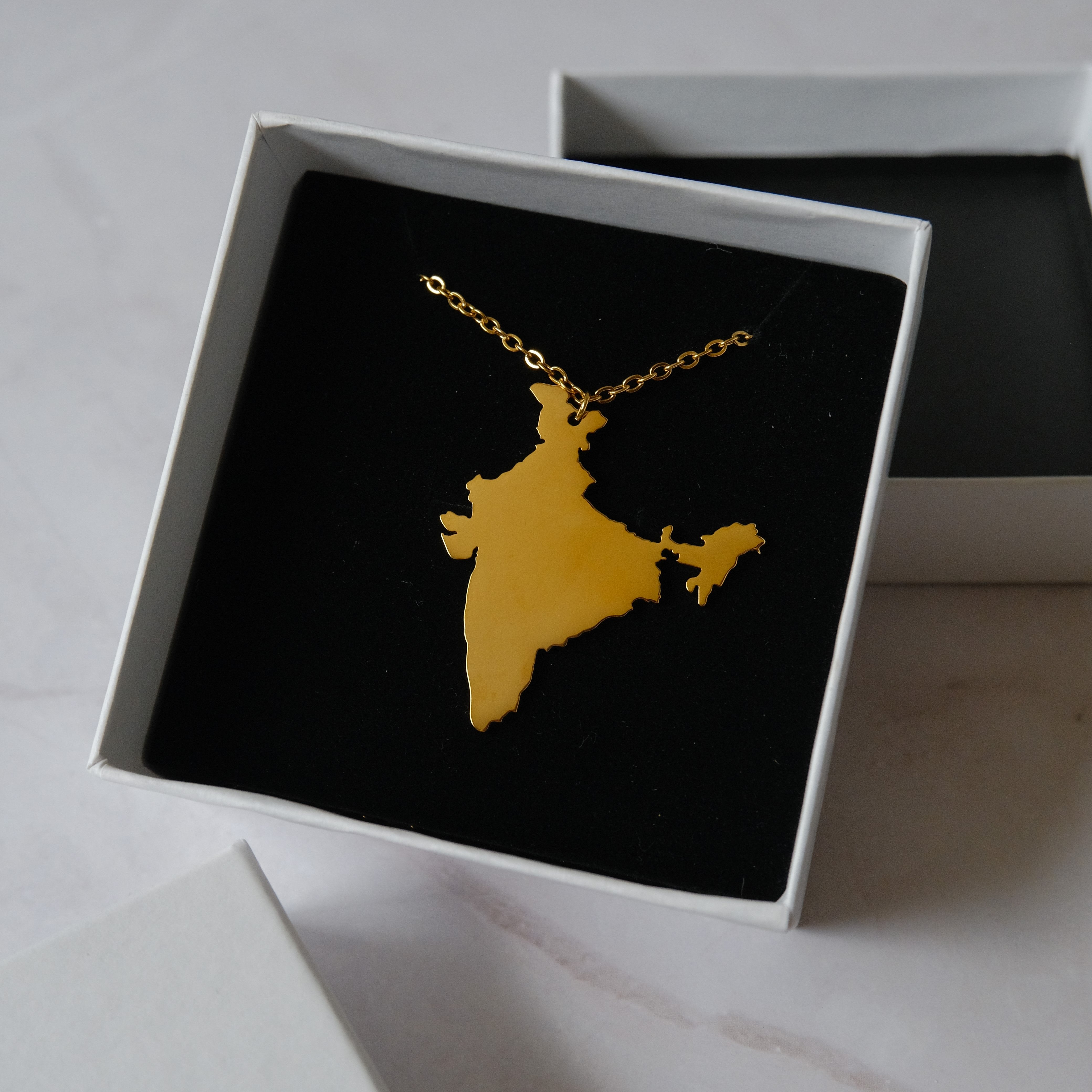 Sterling Silver Map Necklace