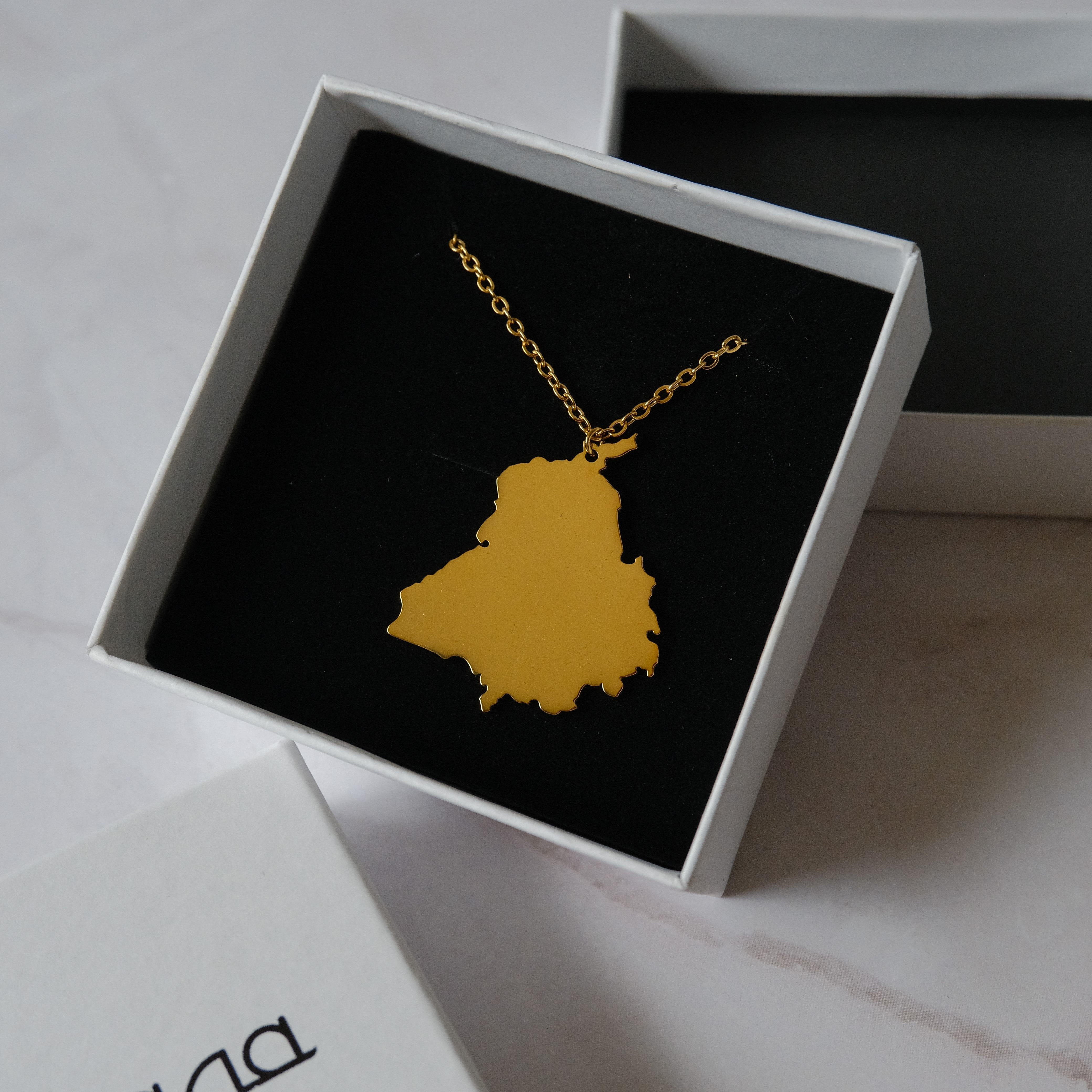 Sterling Silver Map Necklace