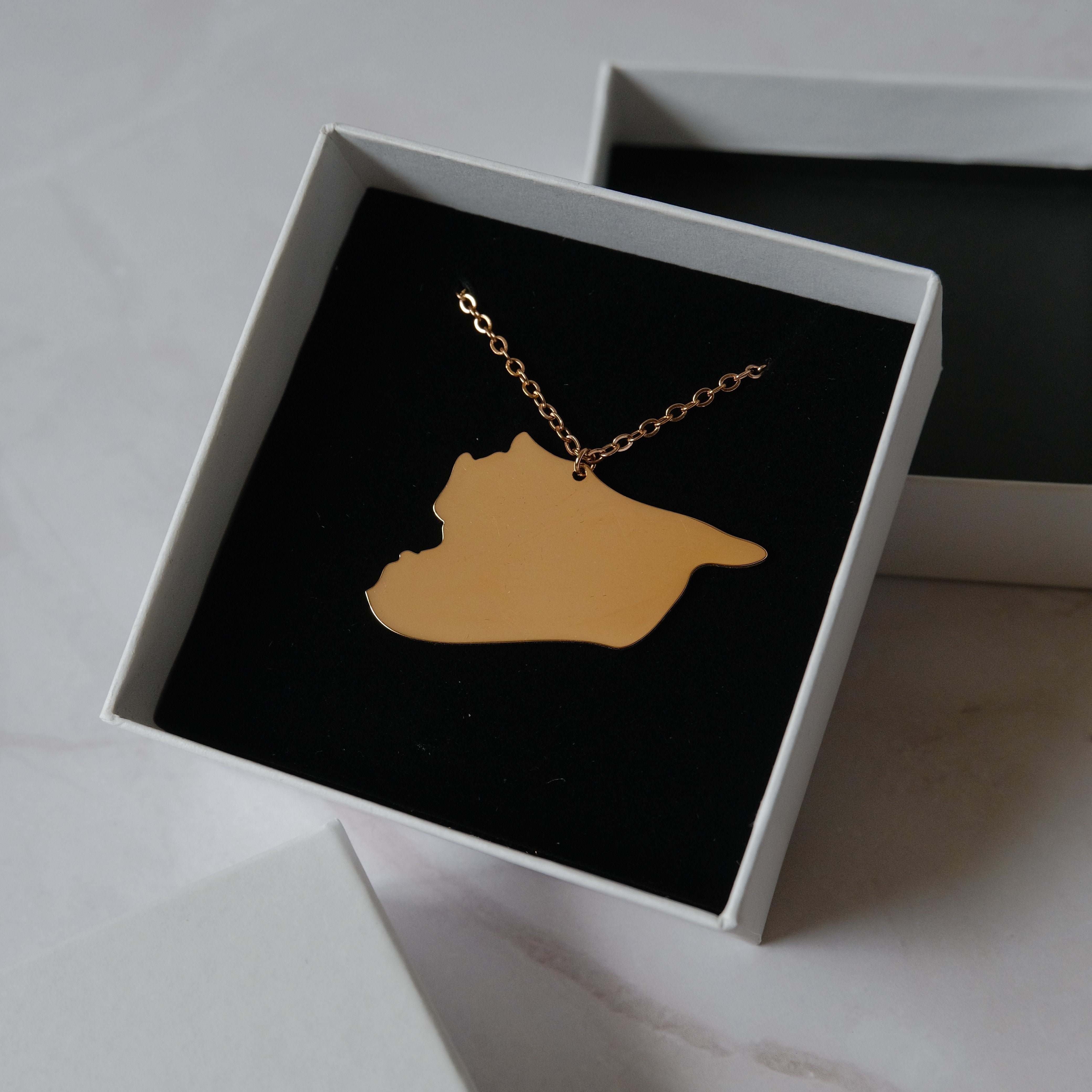 Sterling Silver Map Necklace