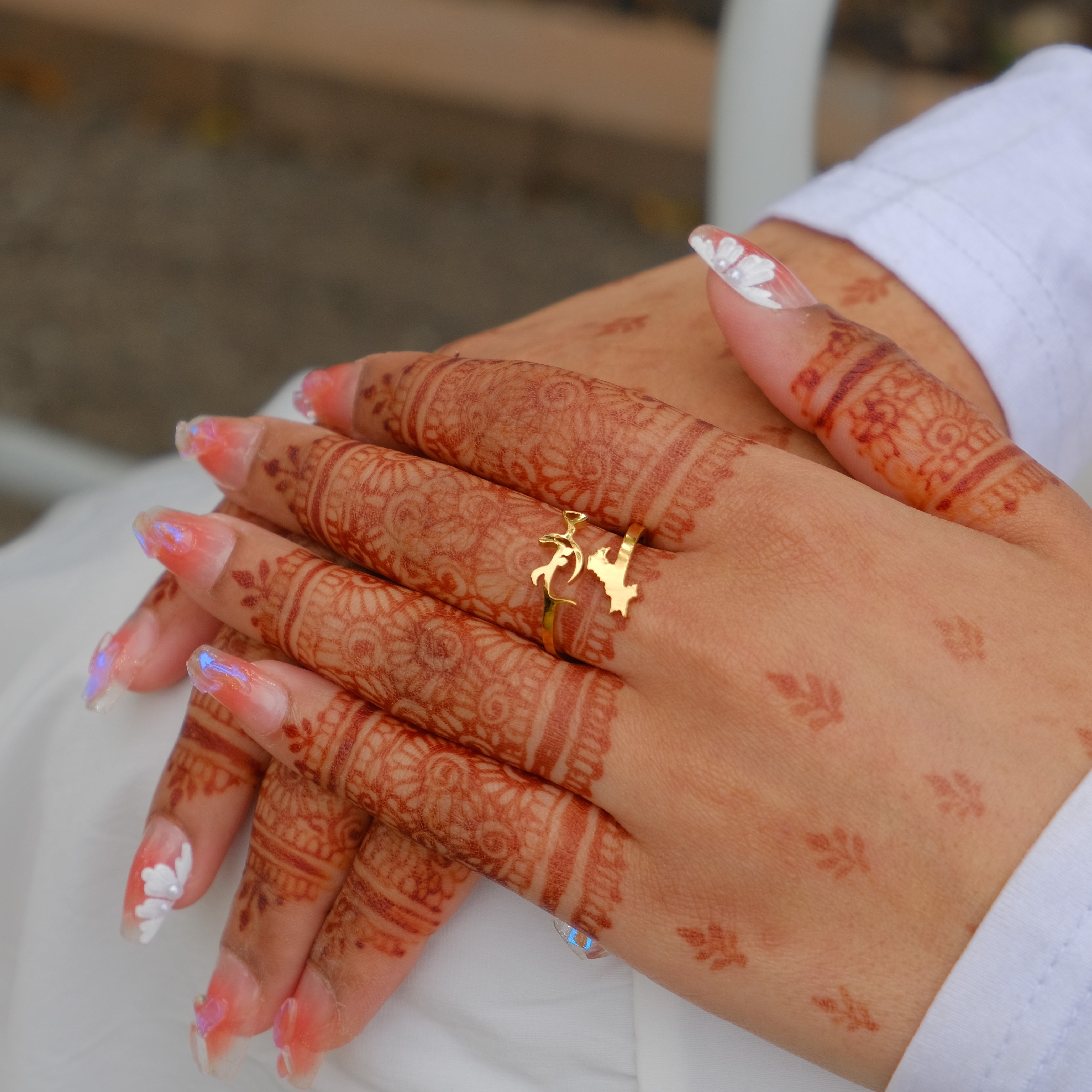 Sterling Silver Custom Map Name Ring (Adjustable/One Size)