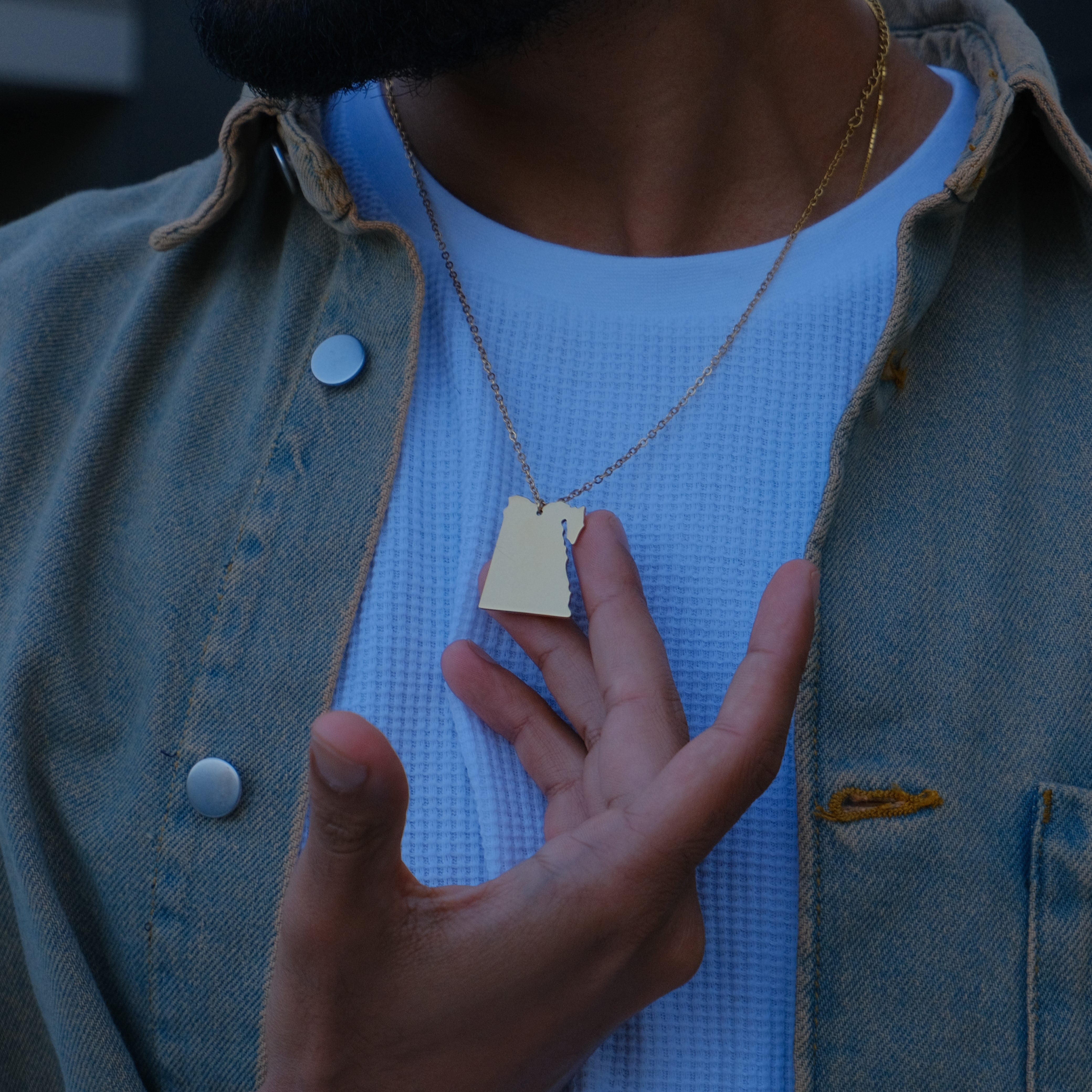 Sterling Silver Map Necklace